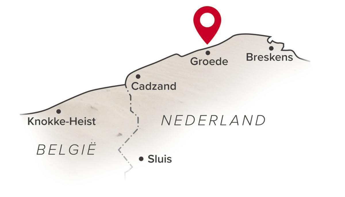 Groede ligt maar net over de Nederlandse grens, tussen Cadzand en Breskens.