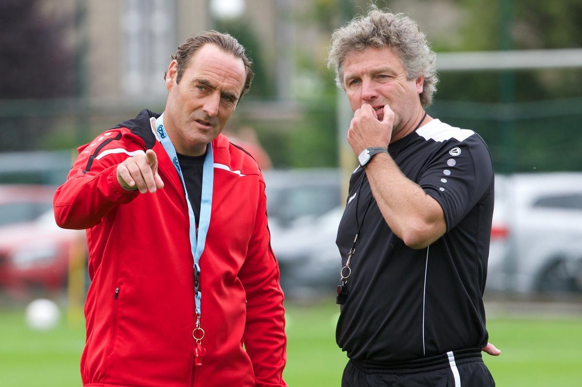 Yves Vanderhaeghe en Gino Caen in 2014, toen ze samenwerkten bij KV Kortrijk.