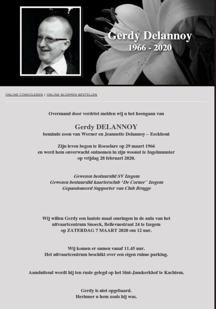 Vermoorde Gerdy Delannoy wordt zaterdag begraven: kennissen getuigen over deze aimabele man