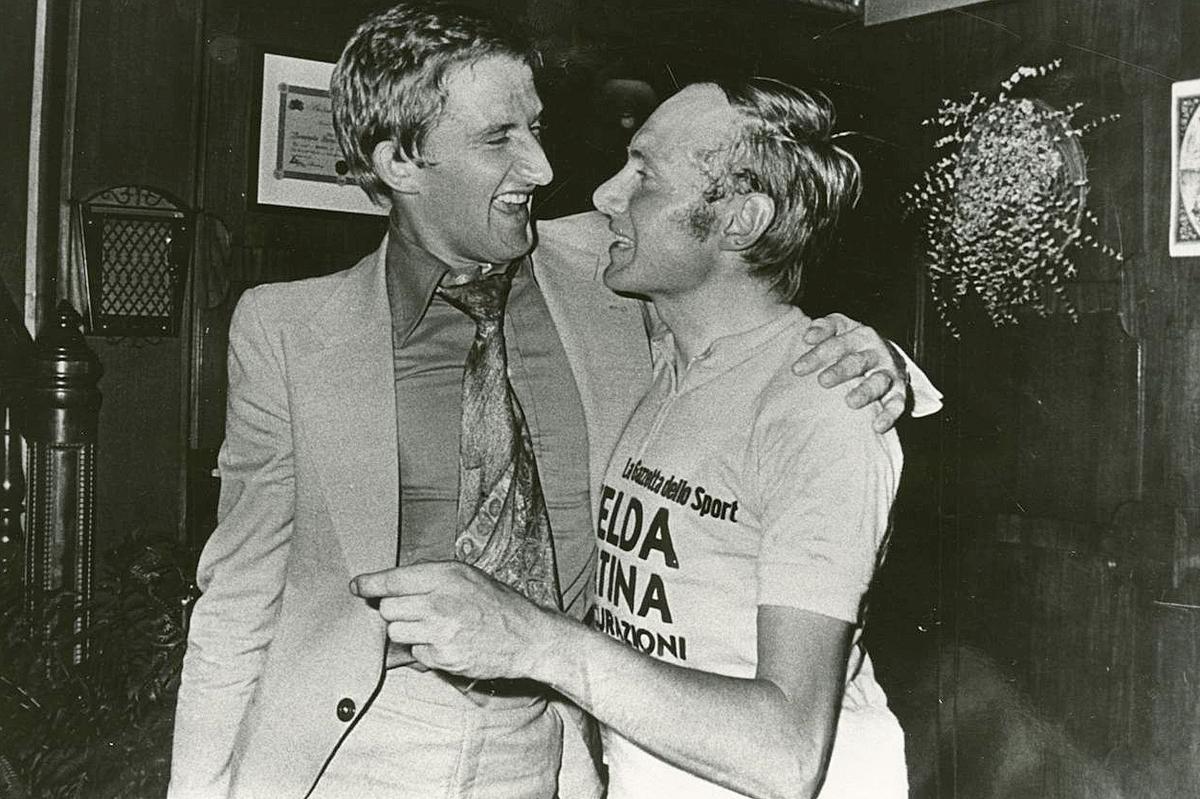 Freddy Maertens en Michel Pollentier in 1977.
