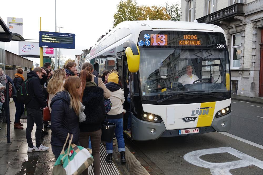 In Kortrijk rijdt vandaag/woensdag ongeveer de helft van de bussen uit.