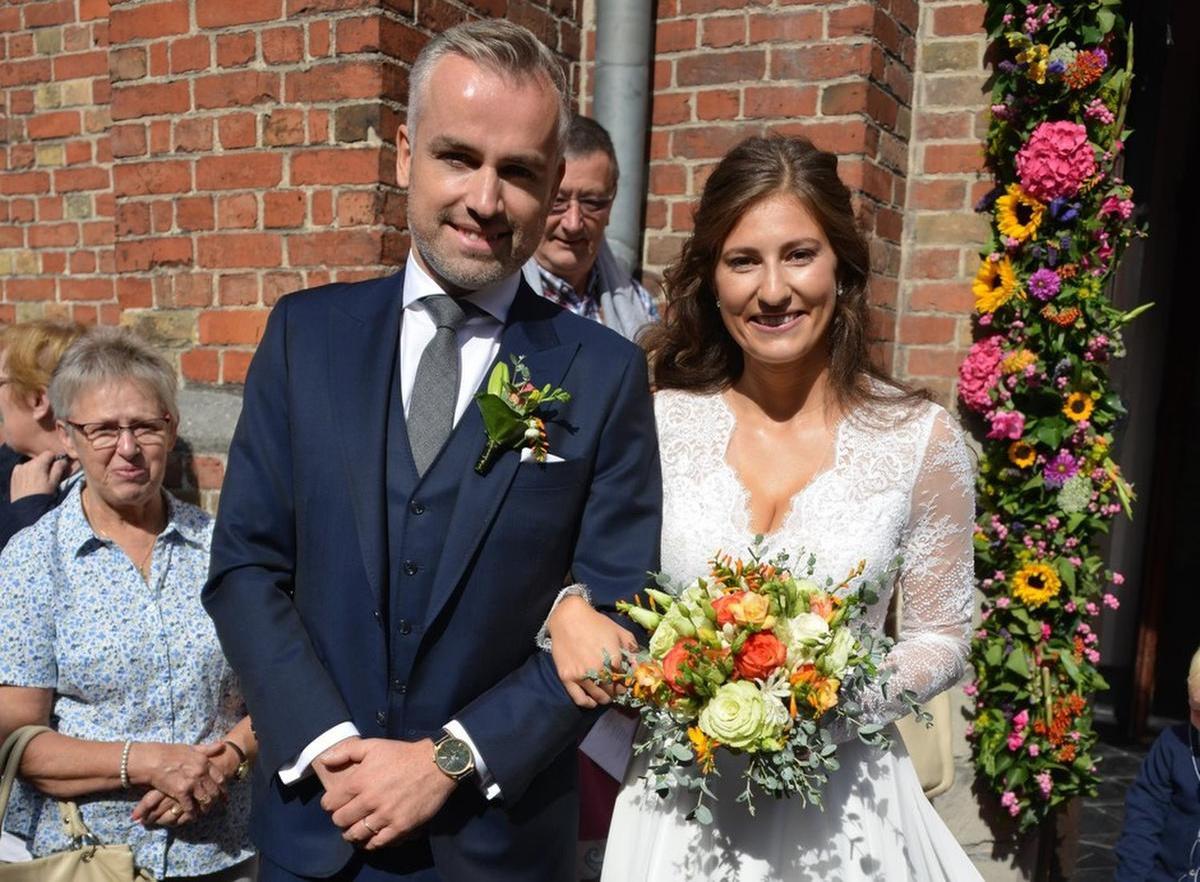 Maarten Breckx en Lies Vandenberghe trouwden in september 2018 in de kerk van Ruddervoorde.