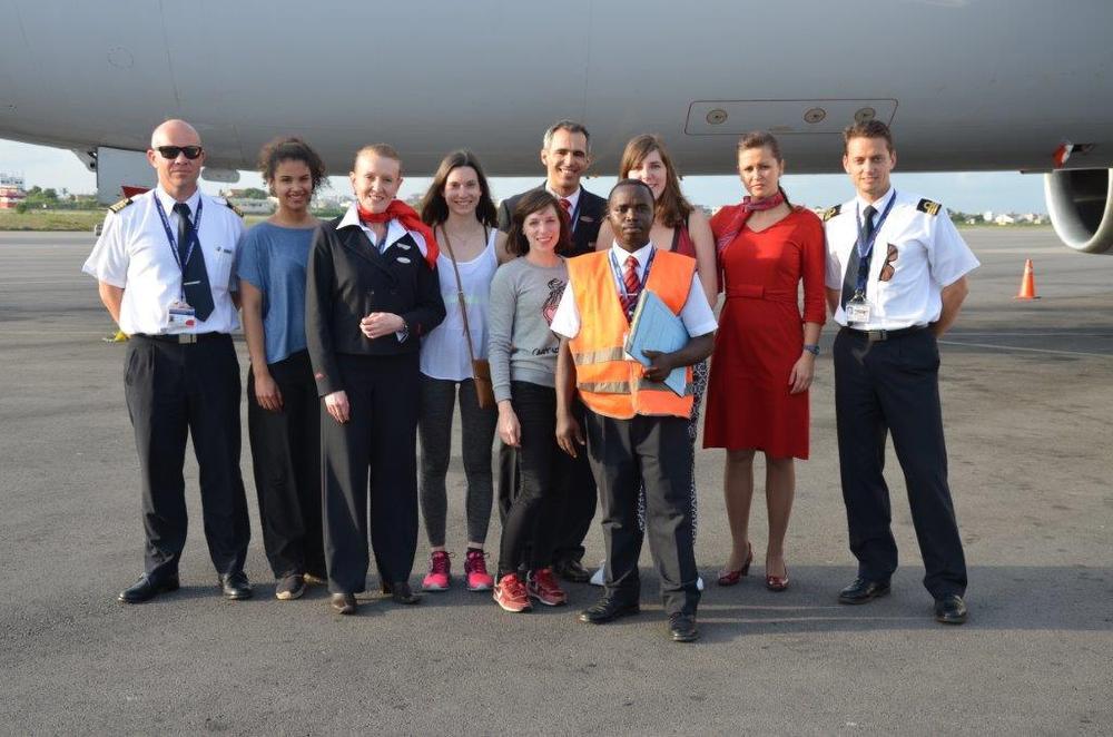 De crew van Brussels Airlines nam de tijd om met ons op de foto te gaan.