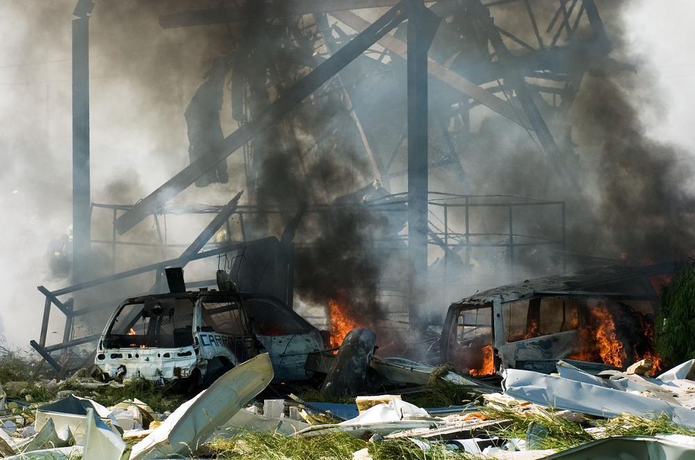 Tien jaar geleden explodeerde vrachtwagen met gastank bij Carrosserie Caen in Oekene