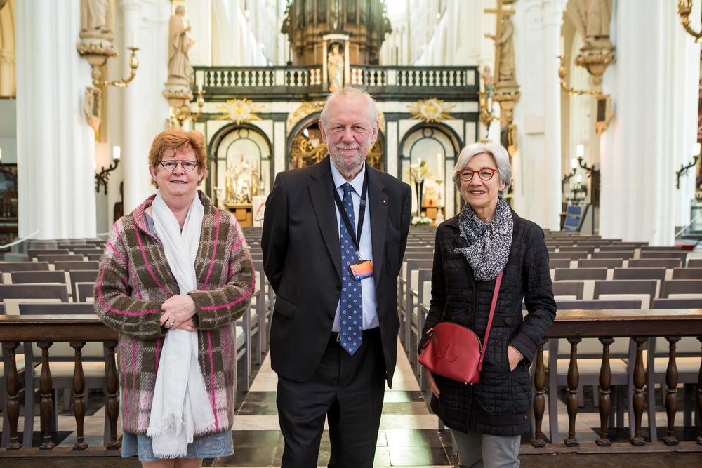 Marie-Anne De Keyser, Luc Coullier en Monique Declerck in de gerestaureerde O.-L.-V.-kerk.