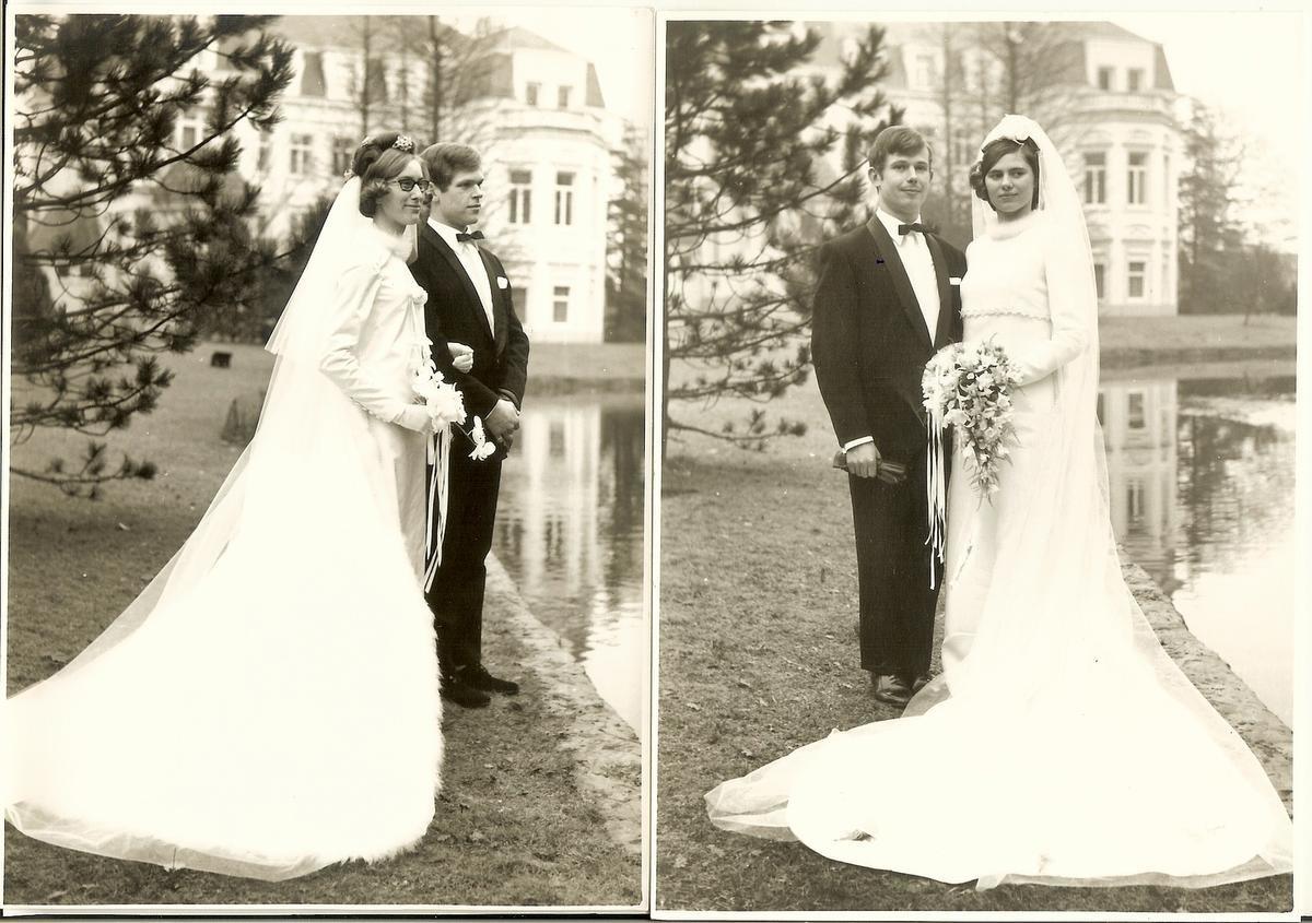 De huwelijksparen in 1969: Maria en Noël en Michel en Rita.