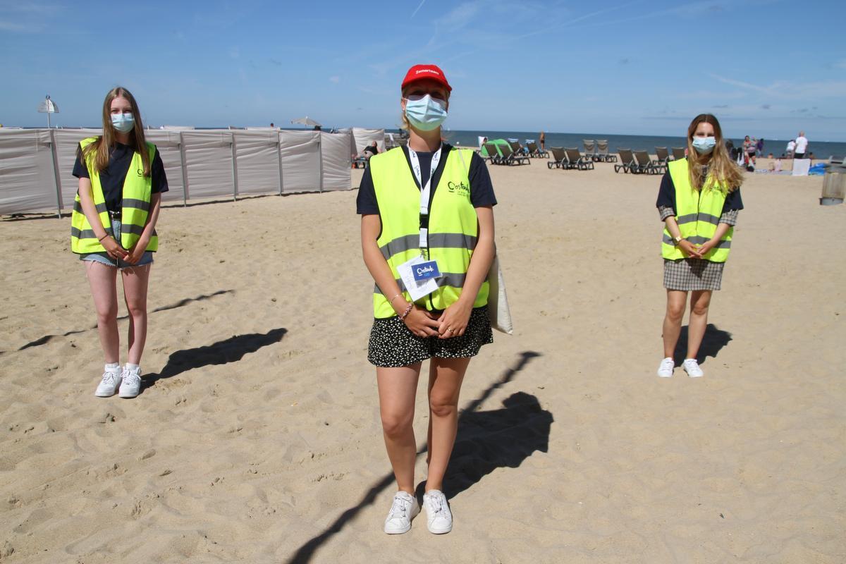 Luna De Brabanter, Falke Knockaert en Kami Berton. Zij maken deel uit van het strandteam.