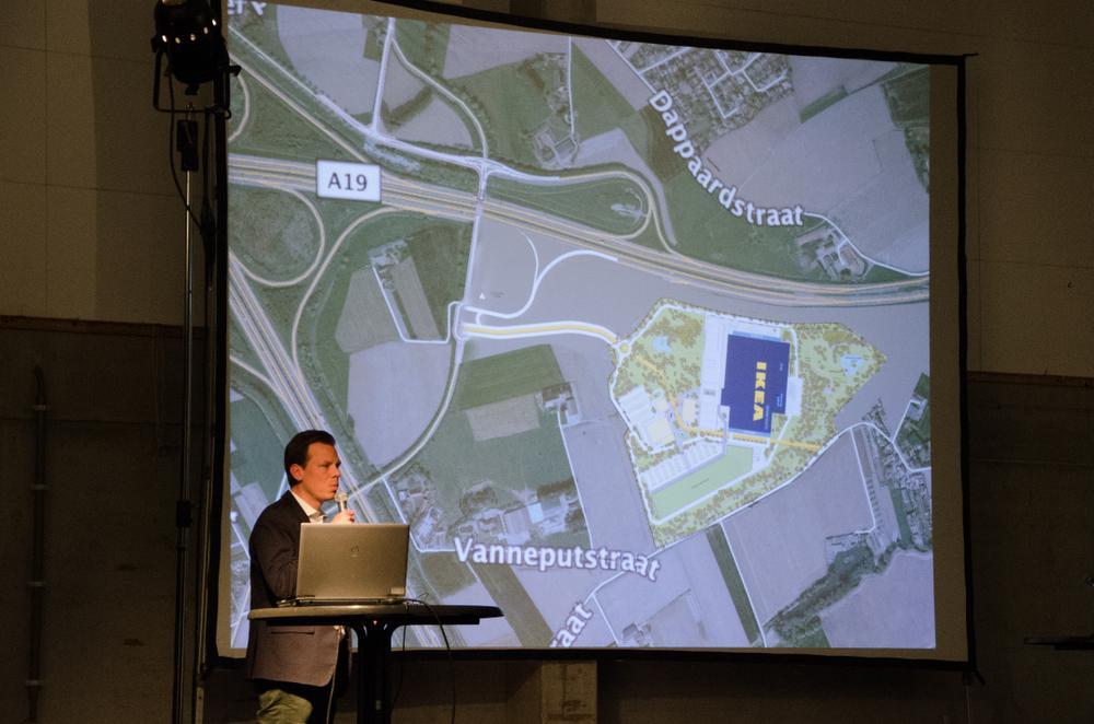 Lorenzo De Lannoy van Ikea liet een voorlopig vestigingsplan zien.