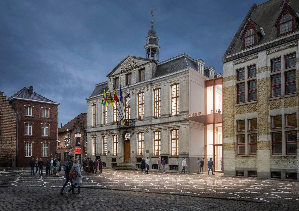 De nieuwe hoofdingang van het stadhuis komt op de Grote Markt.