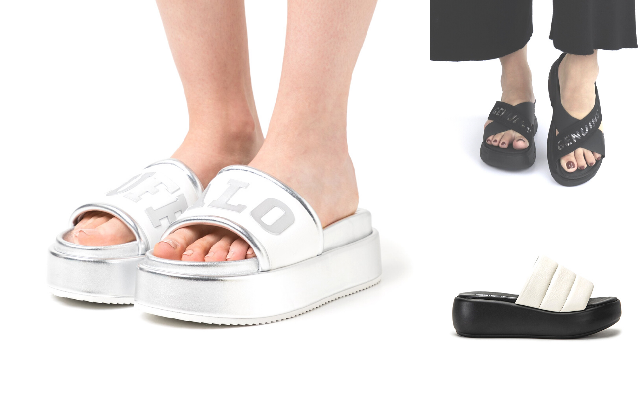 mules talon compensé