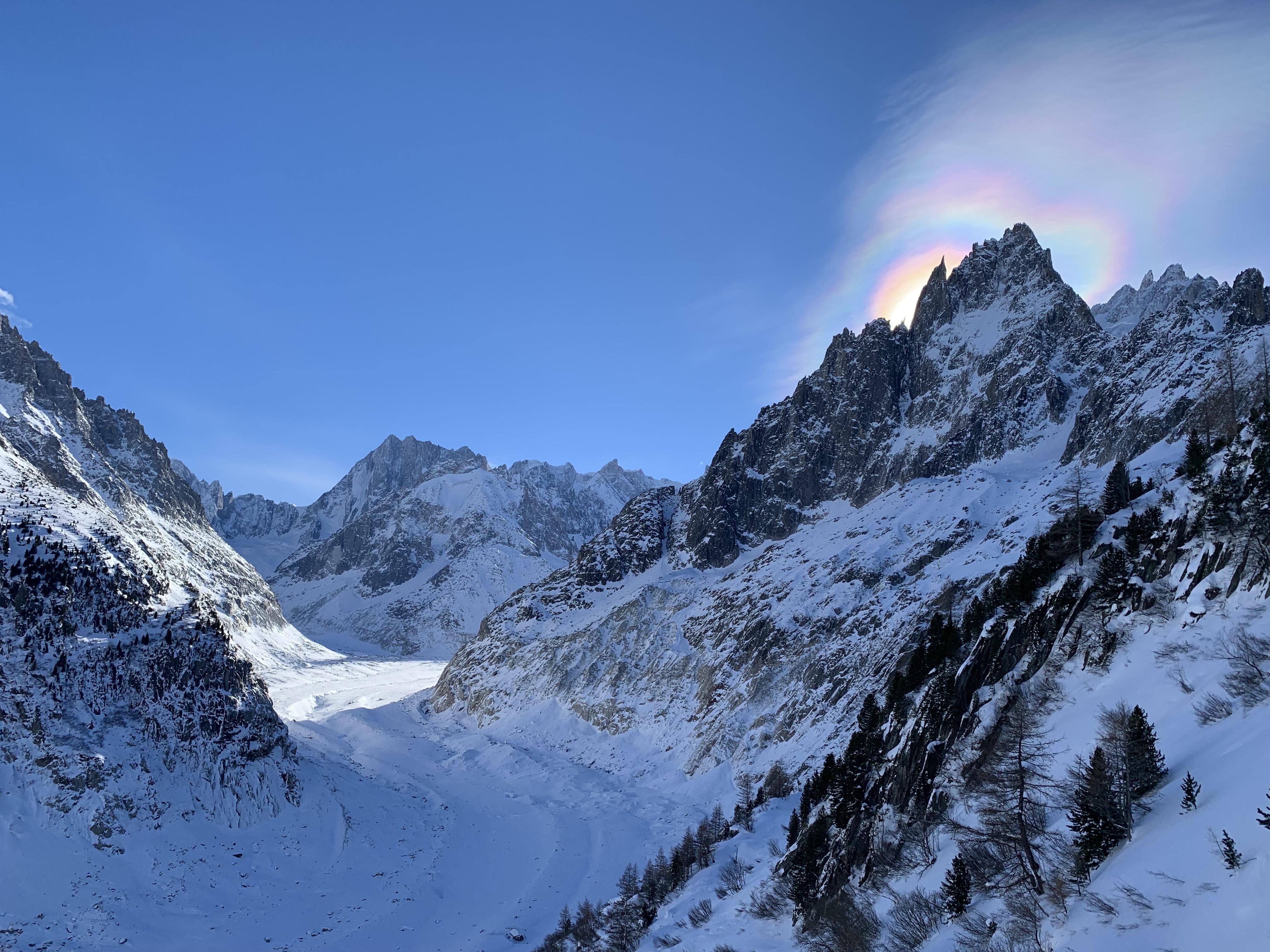 Mer de Glace is met z'n 12 km de tweede langste gletsjer van de Alpen.