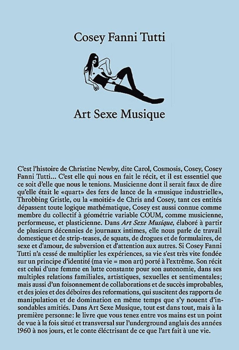 Art Sexe Musique, l'autobiographie directe et salée de Cosey Fanni Tutti