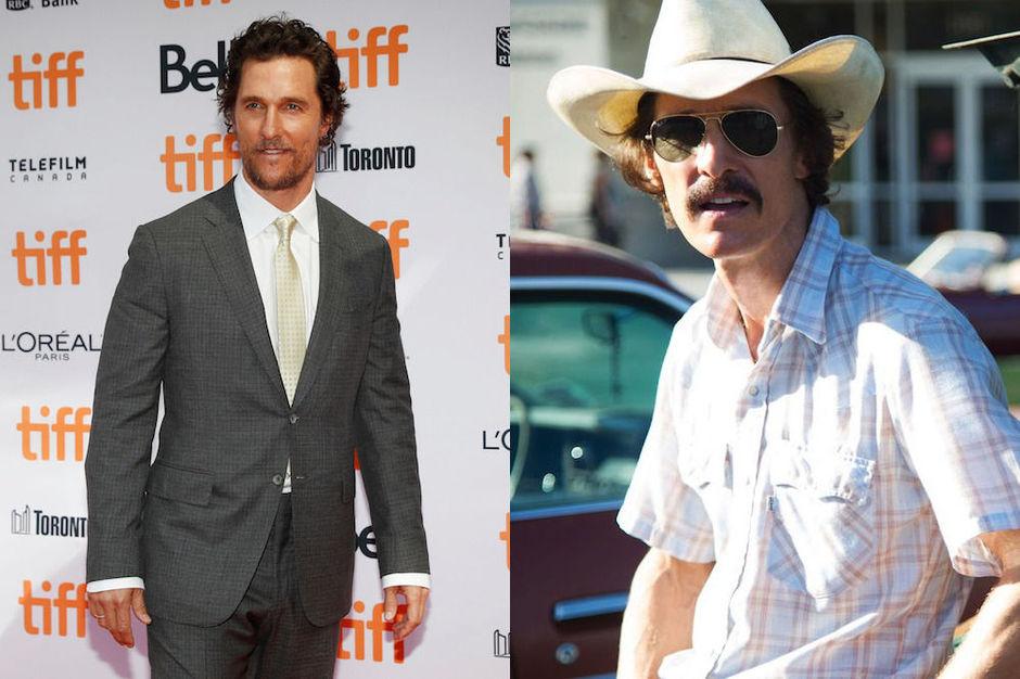 A droite, Matthew McConaughey dans Dallas Buyers Club
