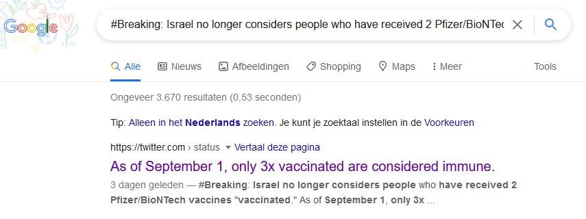 Factcheck: nee, vanaf 1 september ben je in Israël niet 'ongevaccineerd' na twee dosissen