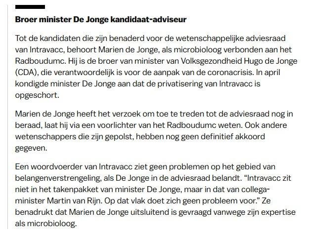 Factcheck: nee, AstraZeneca-werknemer is geen broer van minister Hugo de Jonge