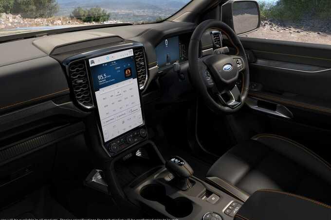 Het verticale aanraakscherm domineert het dashboard.