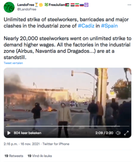 Factcheck: nee, deze video toont geen protest van Spaanse havenarbeiders tegen coronamaatregelen