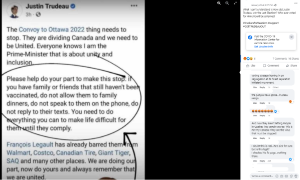 Factcheck: nee, de Canadese premier Justin Trudeau heeft dit Facebookbericht tegen ongevaccineerden niet gepost