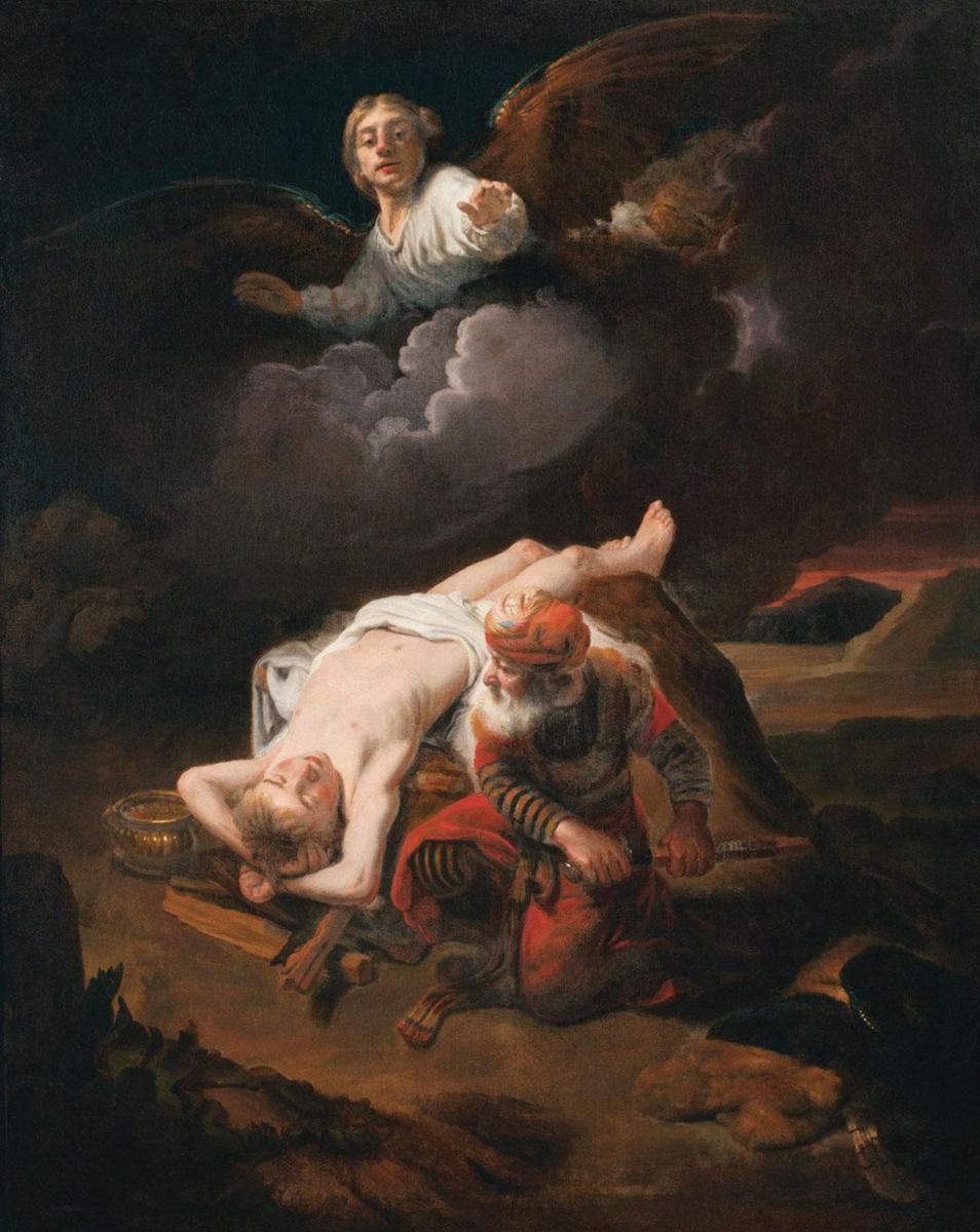 HET OFFER VAN ABRAHAM (Nicolaes Maes, ca. 1653) 'God vertoont soms minder aangename kantjes. Hoe zou u zelf zijn als u God was?'