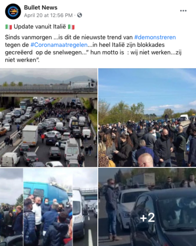 Factcheck: nee, er zijn geen nationale snelwegblokkades opgetrokken in Italië