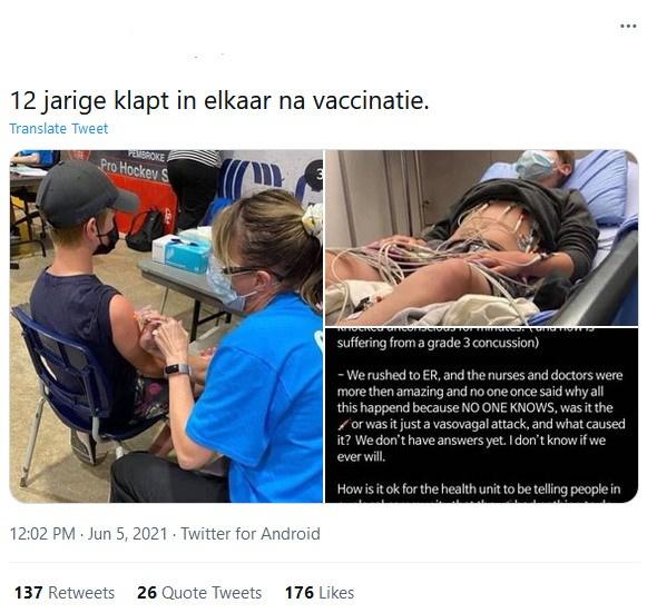 Factcheck: geen bewijs dat ziekenhuisopname 12-jarige te wijten is aan vaccinatie