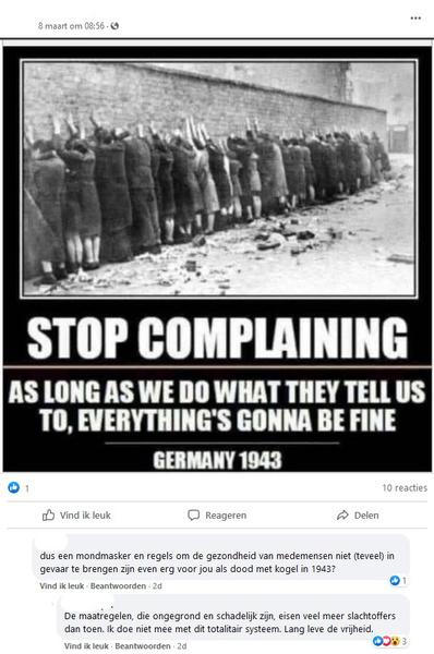 Factcheck: nee, meme tegen coronamaatregelen toont niet Duitsland in 1943