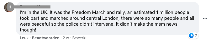 Factcheck: nee, dit is geen foto van een Londense anti-lockdownmars