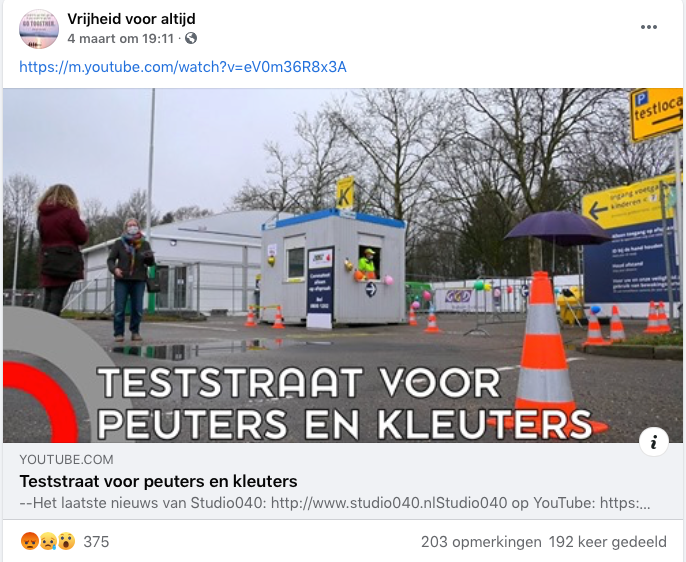 Factcheck: ja, in Eindhoven is er een covid-19-teststraat voor peuters en kleuters