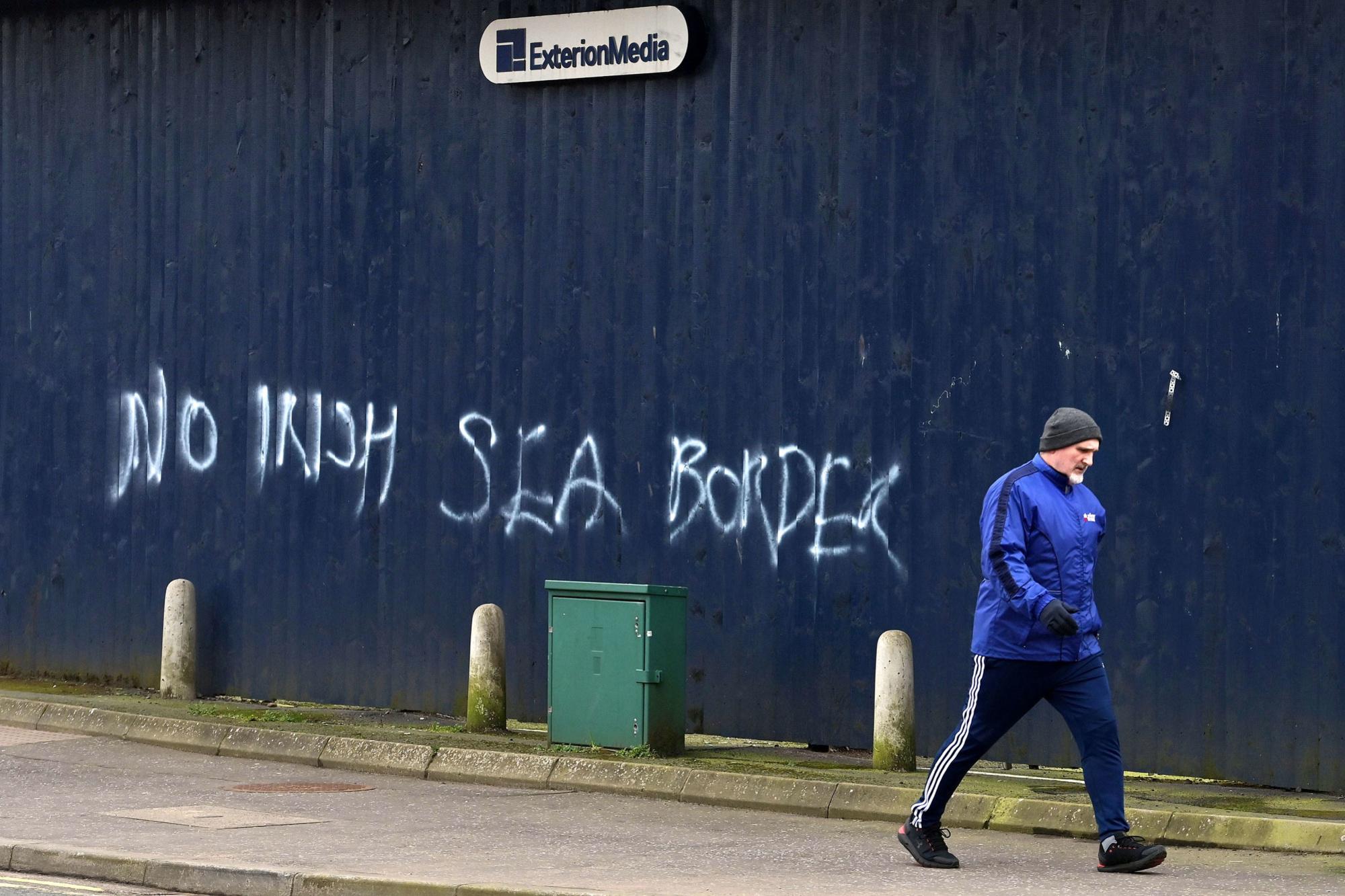 Unionistisch protest in Belfast.