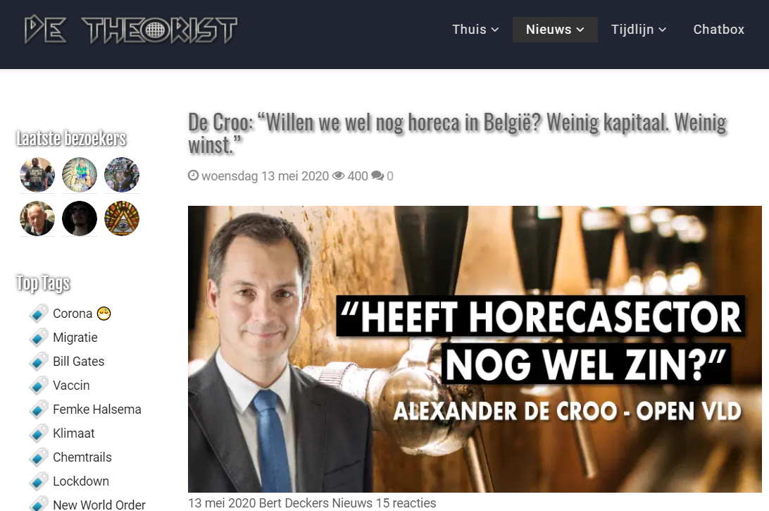 Factcheck: Nee, premier De Croo vraagt niet of horeca in België 'nog wel zin heeft'
