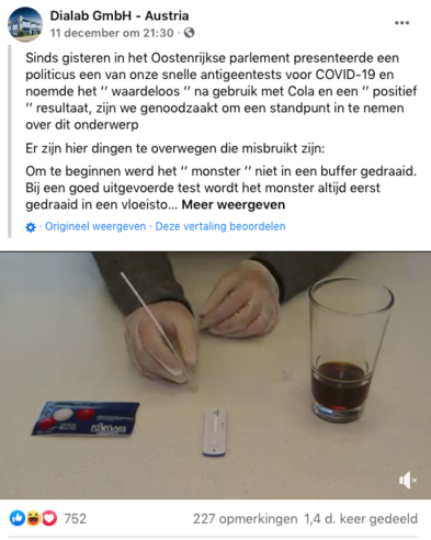 Factcheck: positieve coronatest op cola bewijst niet dat test onbetrouwbaar is