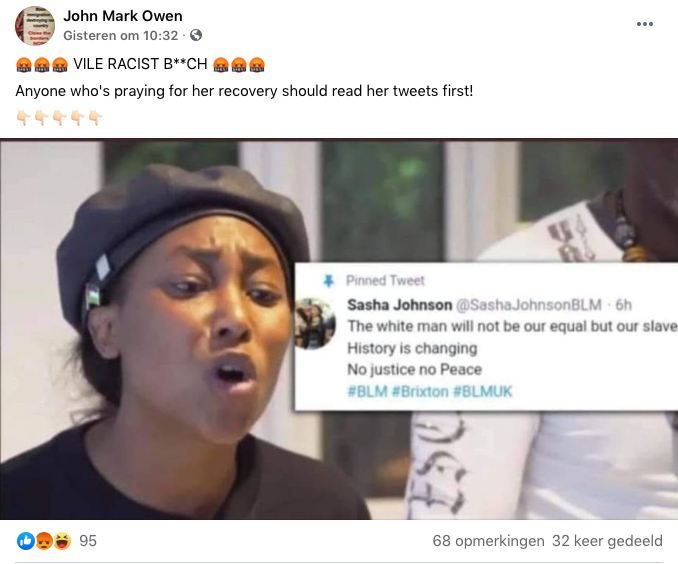 Factcheck: nee, de neergeschoten BLM-activiste Sasha Johnson postte geen racistische tweets