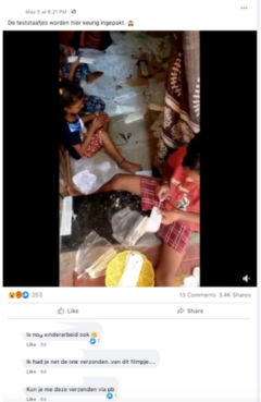 Factcheck: Ja, deze video toont hoe Indiase kinderen covid-wissers inpakken op een onhygiënische manier