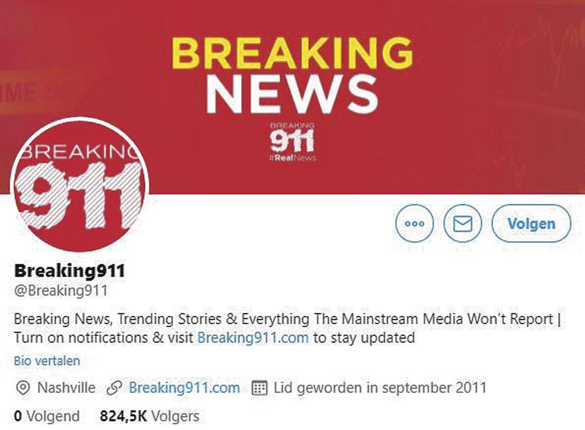 Gebruikers hebben het raden naar het factcheckproces van Twitter-accounts als @Breaking911.