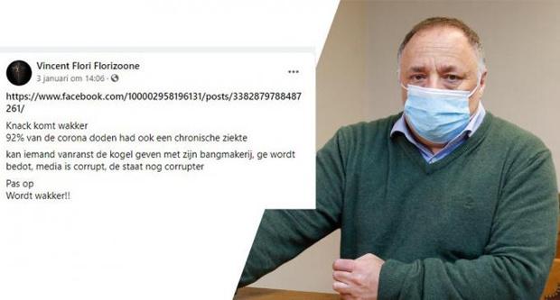 Vincent Florizoone bedreigt Marc Van Ranst
