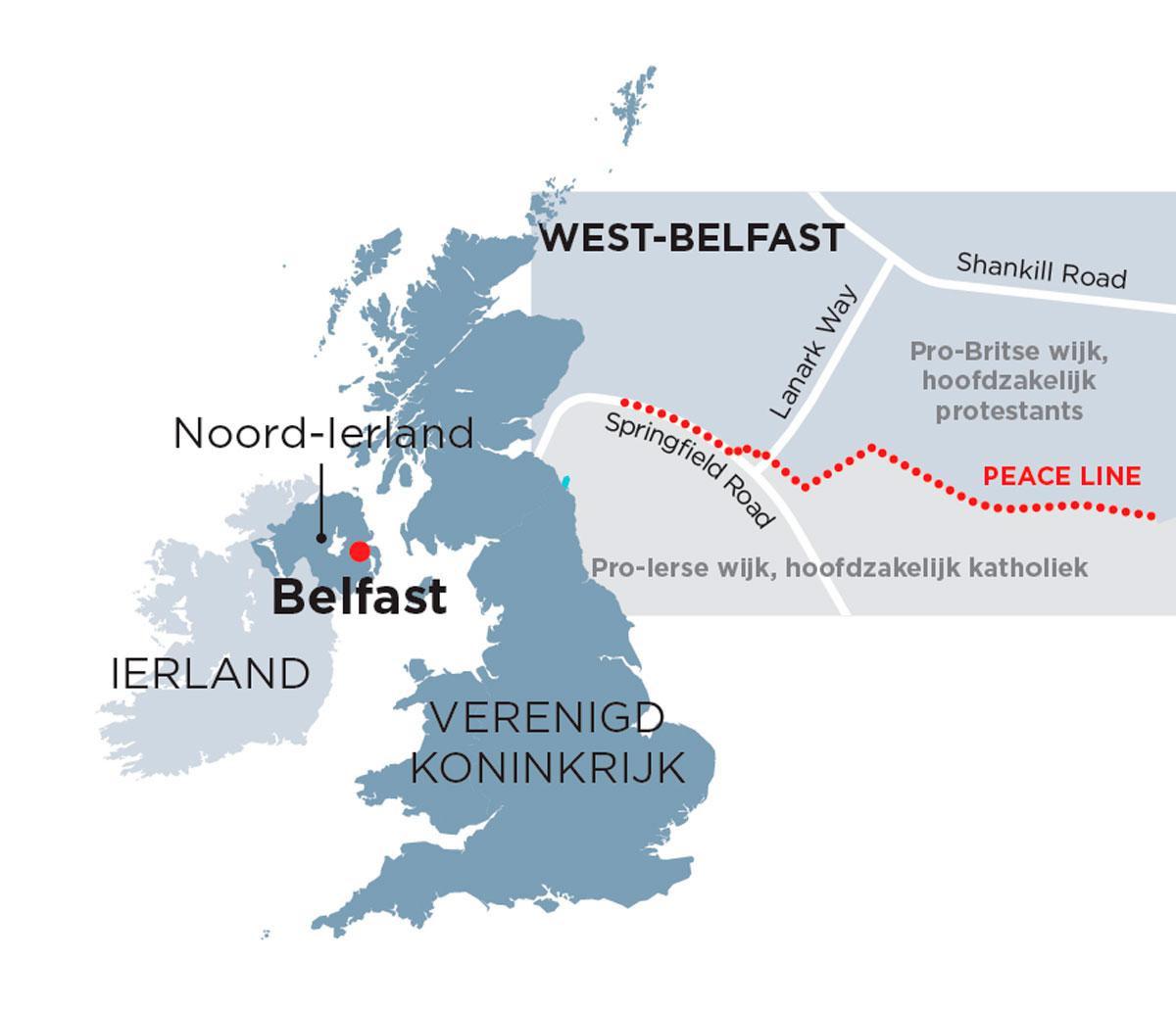 Geweld in Noord-Ierland: 'Het is zoals in Berlijn: in de hoofden van mensen zal de muur blijven staan'