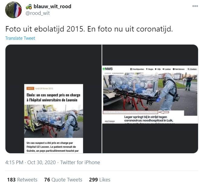 Factcheck: Nee, dezelfde persoon had niet ebola en covid-19