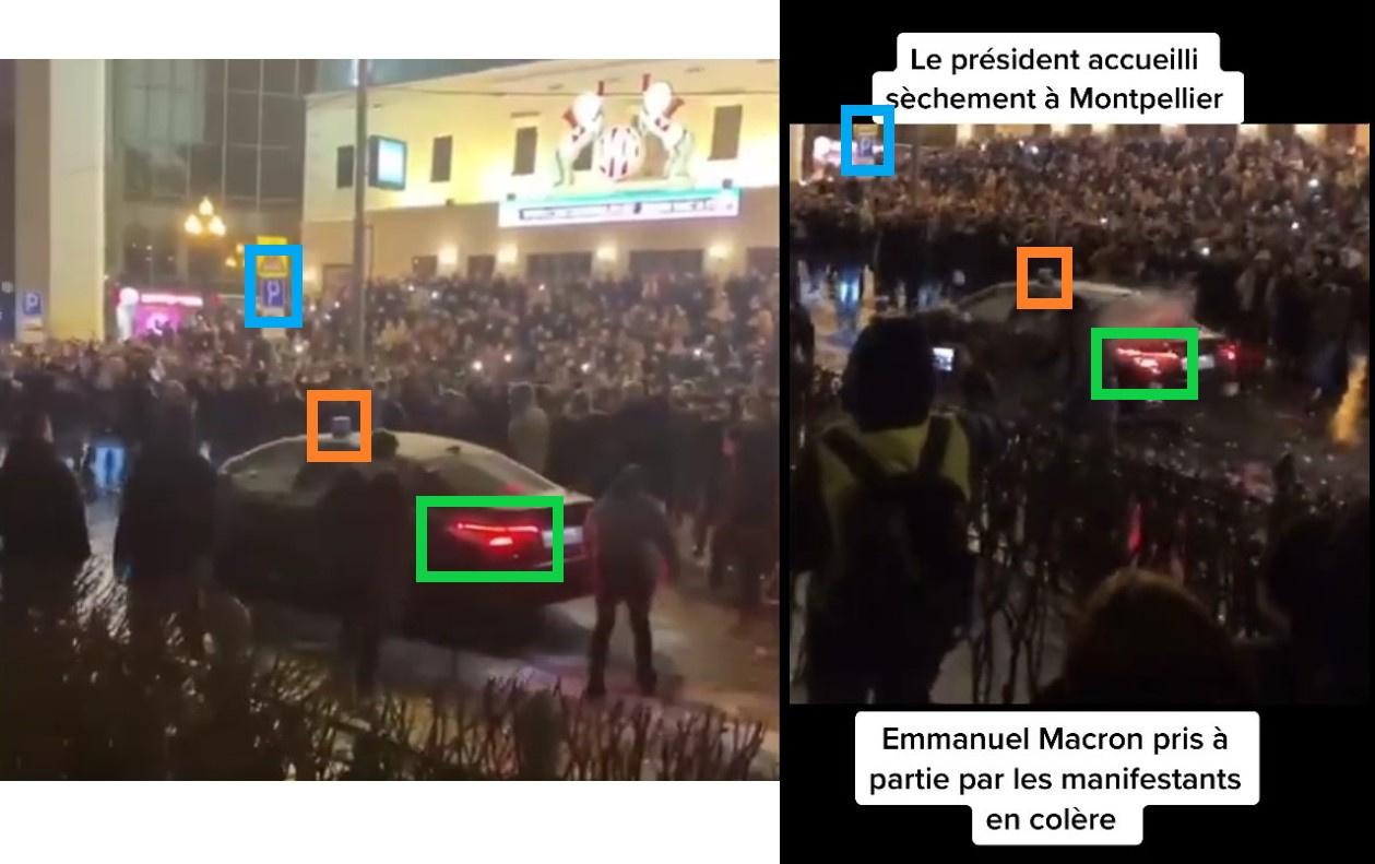 Factcheck: nee, Franse president Macron zit niet in auto die wordt aangevallen