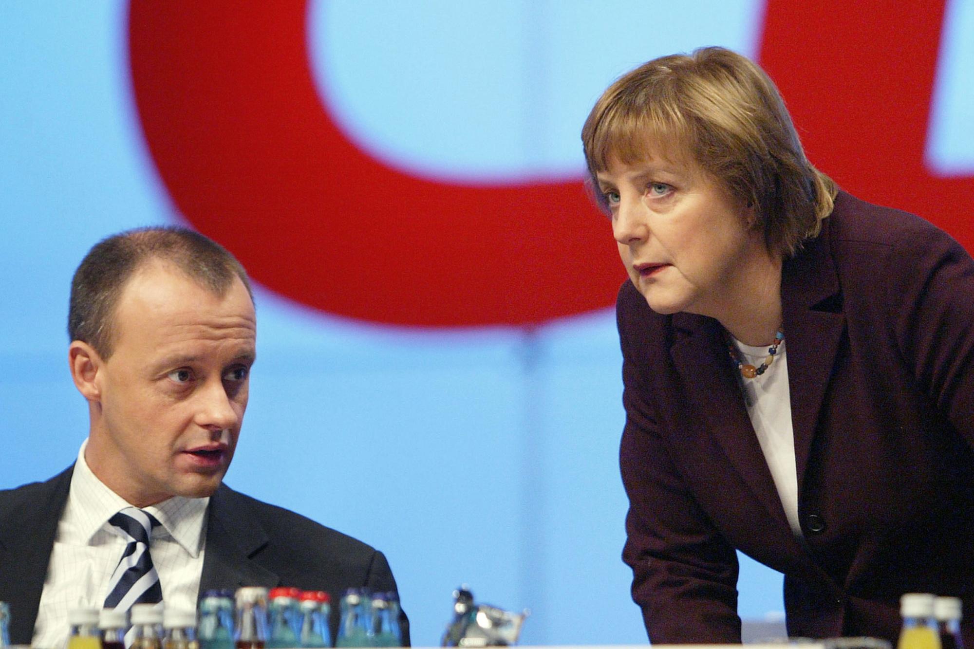 Friedrich Merz en Angela Merkel in 2003