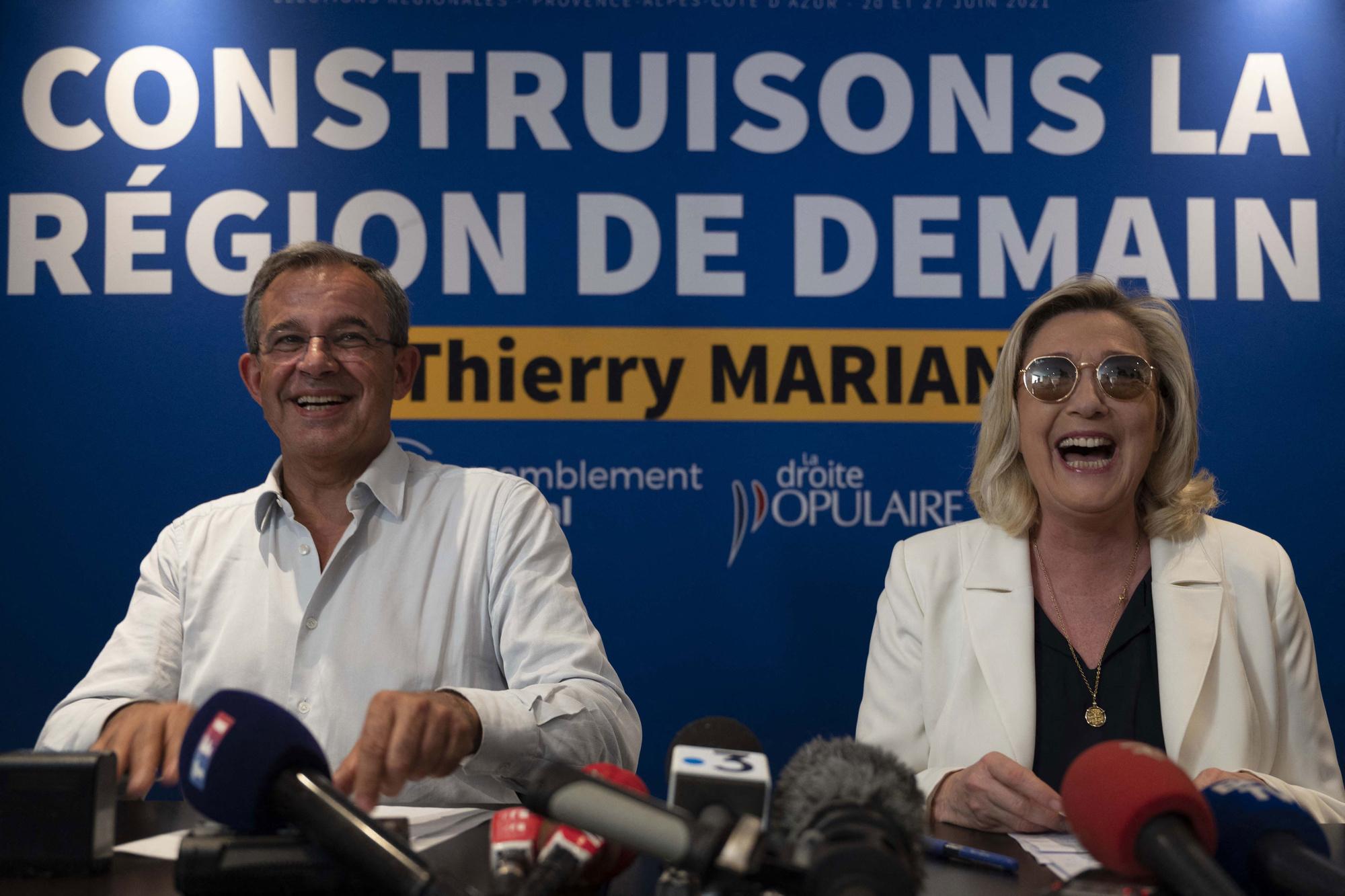 Thierry Mariani en Marine Le Pen (Rassemblement Nationale) op 17/06/2021