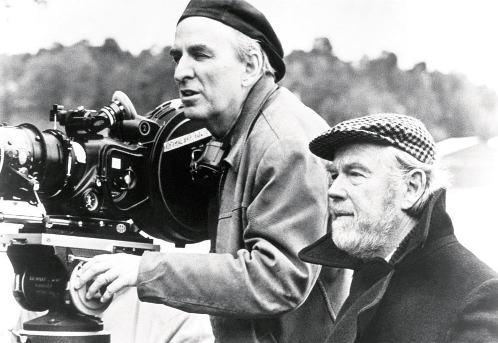 Op de set van 'Fanny en Alexander': Bergman en zijn vaste cameraman Sven Nykvist.