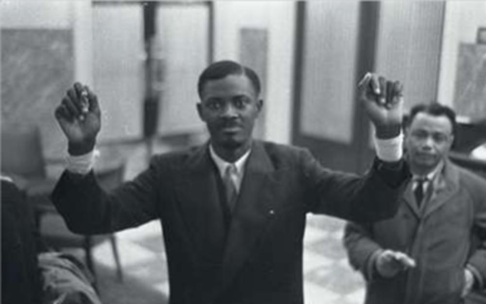 Lumumba in Brussel, 1960.