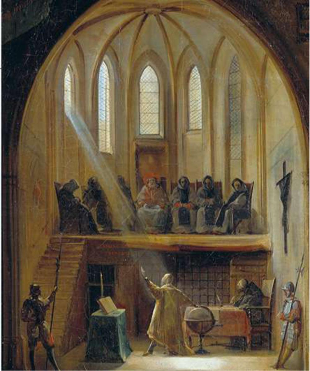 Detail van 'Galileo voor het tribunaal van de Inquisitie', schilderij van Joseph Clerian (19de eeuw).