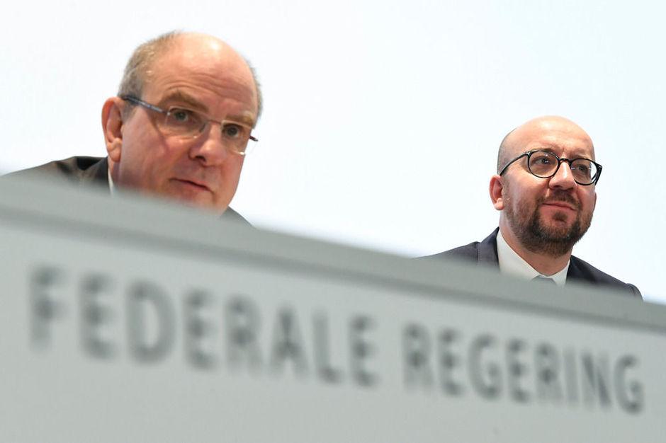 Minister Koen Geens (CD&V) en premier Charles Michel (MR)