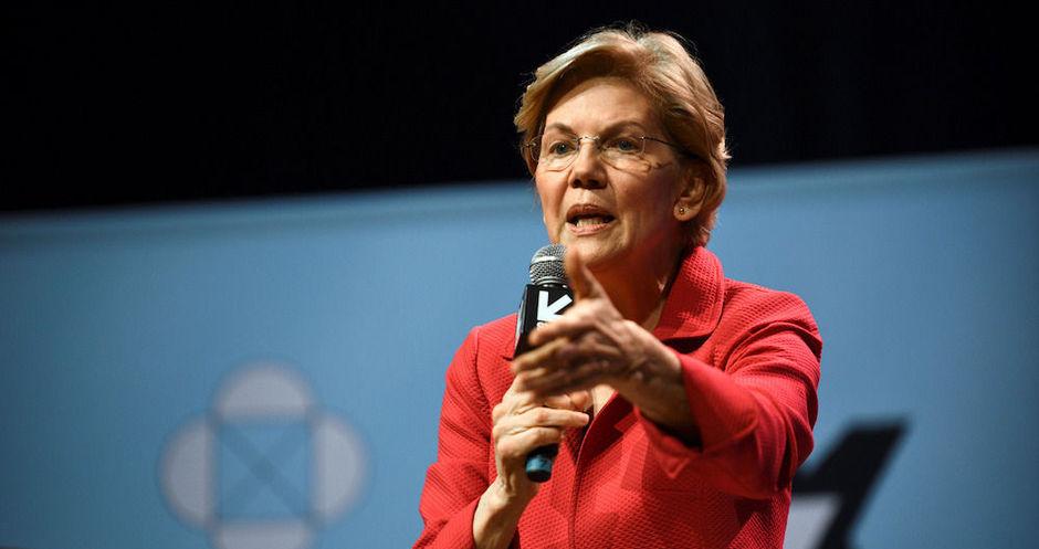 Presidentskandidate Elizabeth Warren pleit voor het opsplitsen van de techgiganten, op technologiefestival South by Southwest.