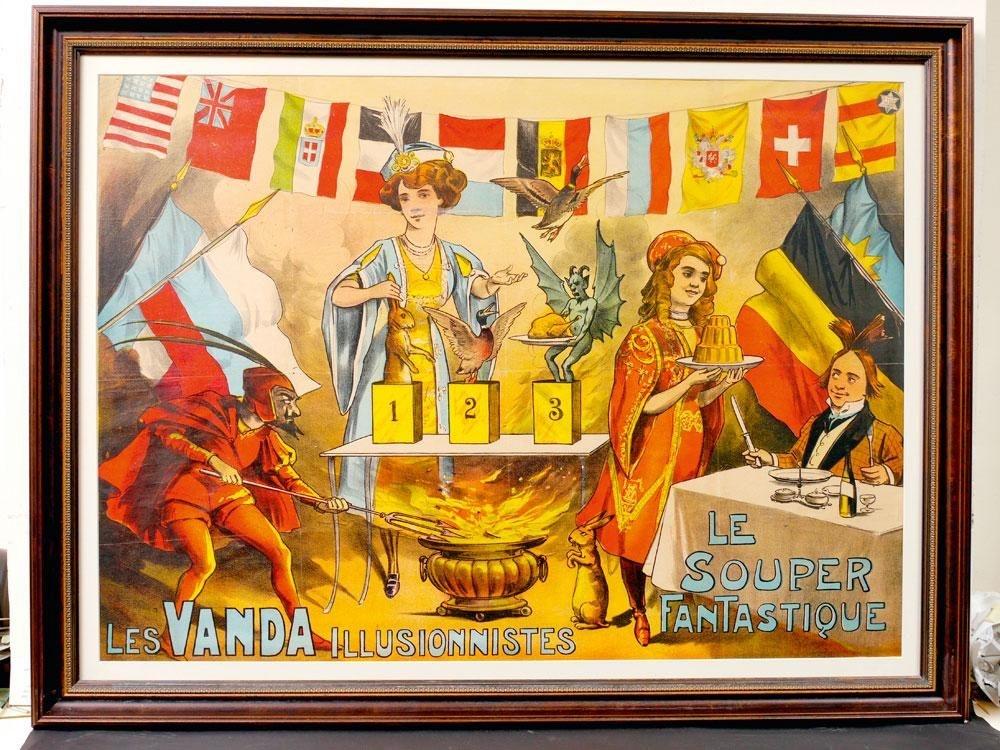 Het goocheltrio de Wandas op een affiche uit 1913, gedrukt in Antwerpen.