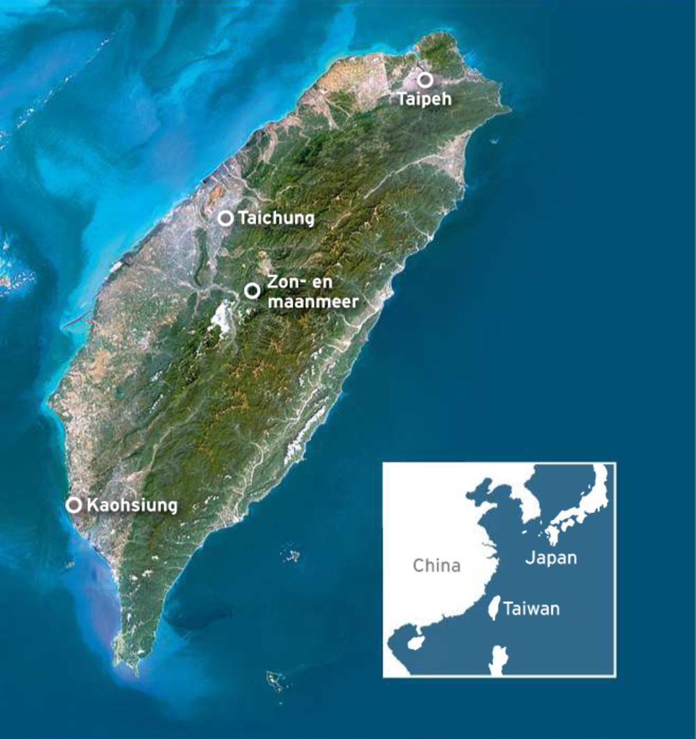Taiwan geografisch Taiwan ligt in de westelijke Stille Oceaan, voor het Chinese vasteland.