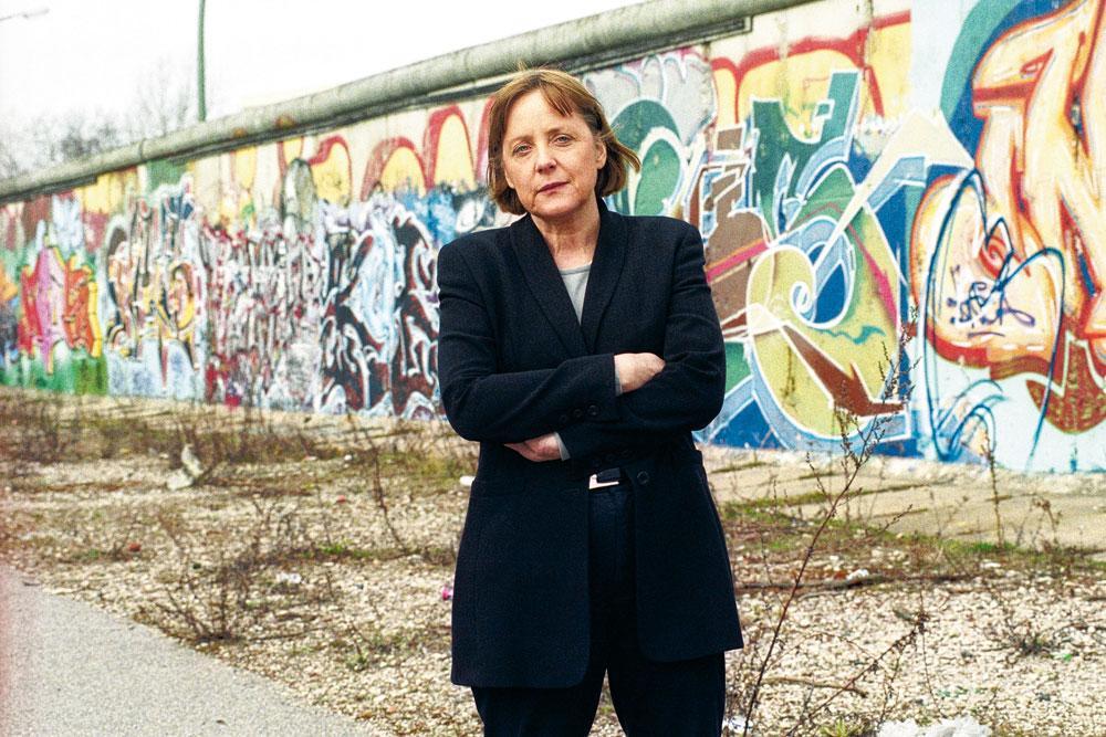 Bij de Berlijnse Muur, in 2000.