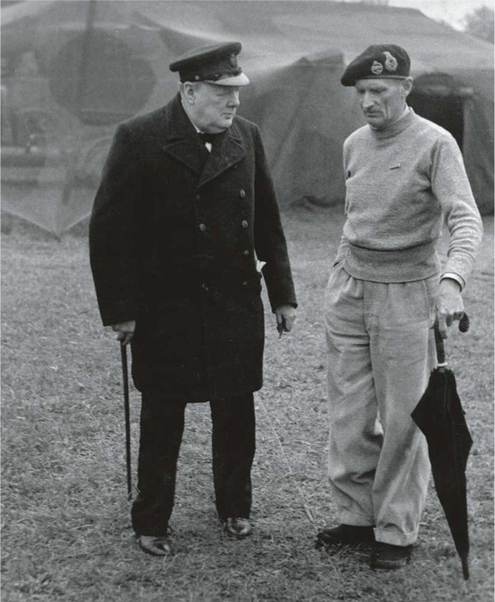 Blay, 21 juli 1944: eerste minister Winston Churchill ontmoet generaal Bernard Law Montgomery in het Britse hoofdkwartier.