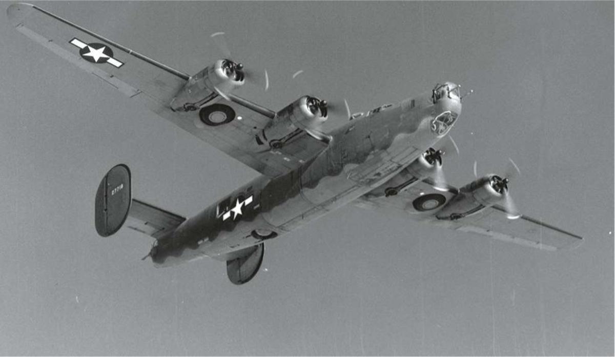 1944: zicht op een B-24.